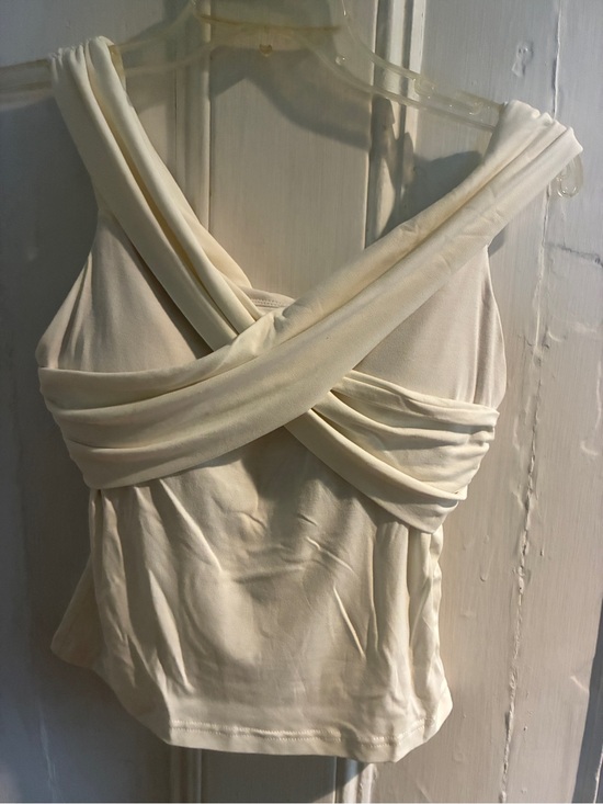 OGL Tops - OGL Cream Crisscross Tank Top